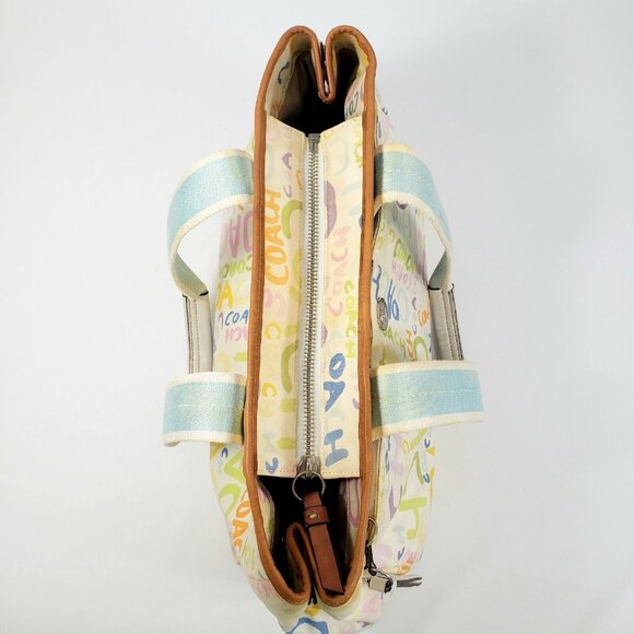 Coach Hamptons Signature Scribble Graffiti Tote Bag - Picture 2 of 15